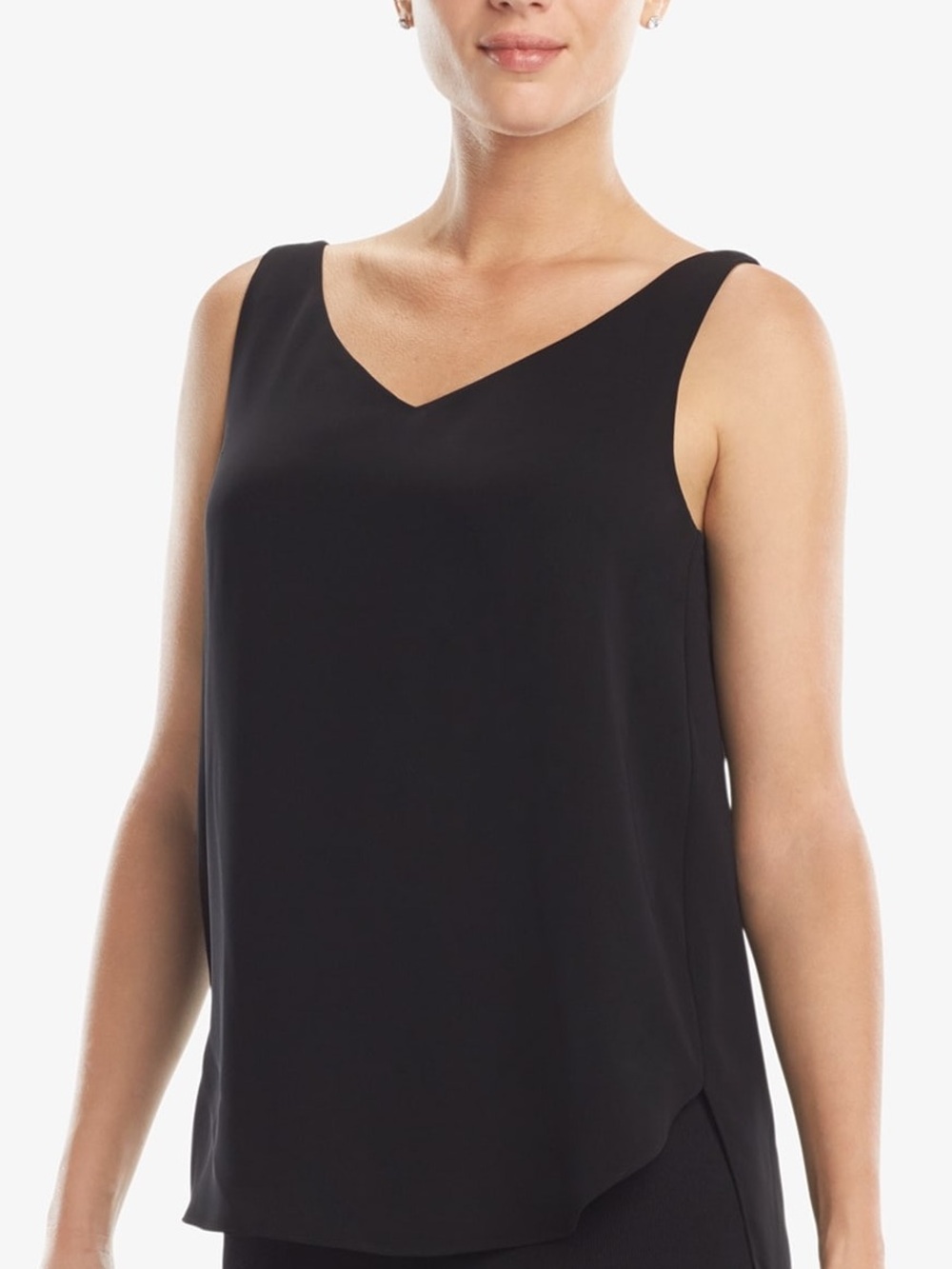 MM Lafleur Black V-Neck Layered Shell Camisole